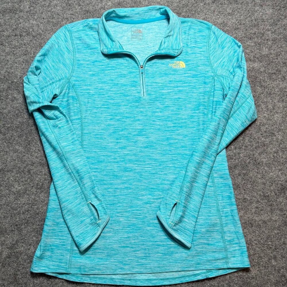 The North Face Women’s Teal 1/4 Zip Pullover Thumbhole Top